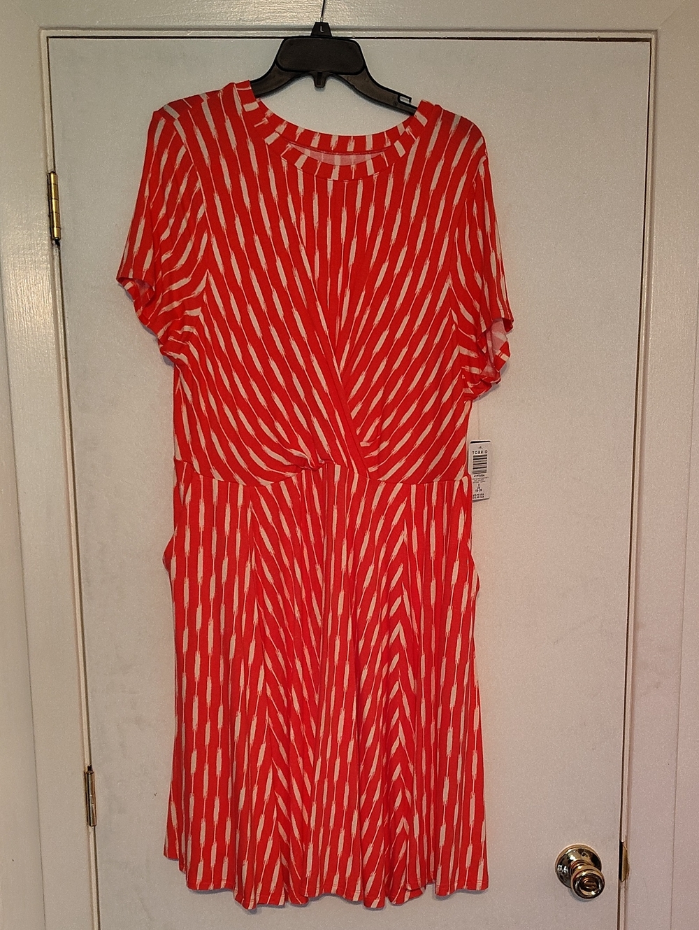 Torrid Pink and White Striped Midi Dress